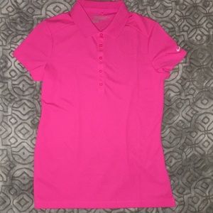 Neon Pink Nike Golf Tour Performance DriFit Polo